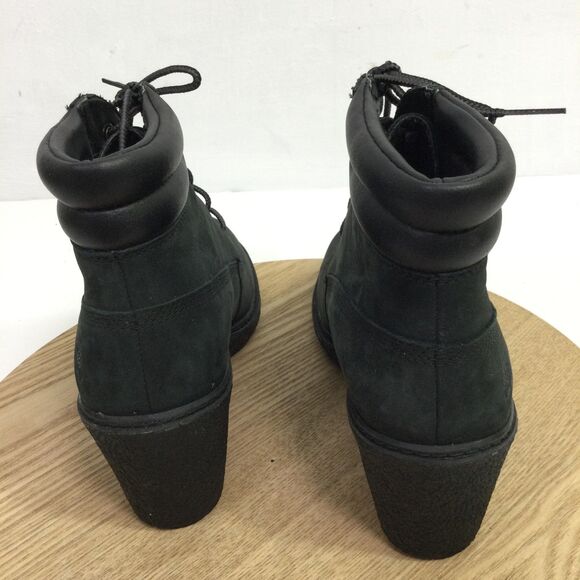 Timberland Womens Amston Wedge Ankle Boot Earthkeepers Leather Black Size US 8 - Picture 3 of 14